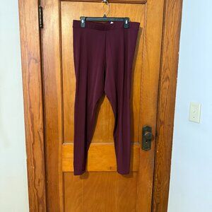 NEVER WORN | Adidas Originals Leggings - Burgundy, Trefoil Logo on Ankles